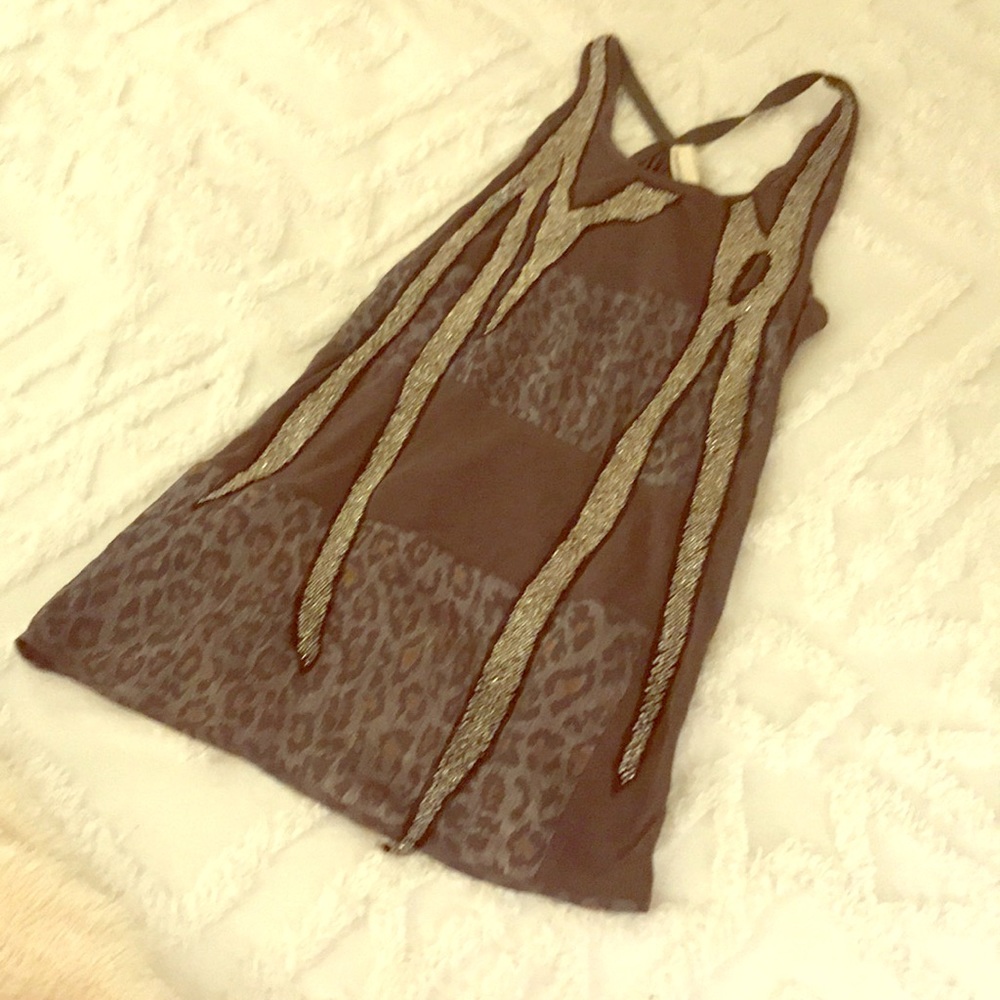 Gray miss me beaded tank top